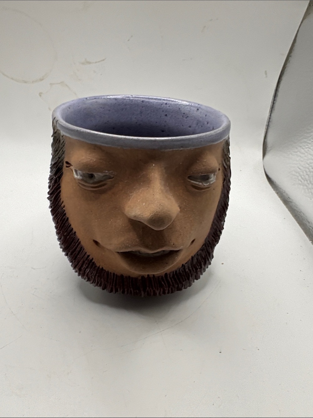 Art Pottery Face Mug Signed Cobalt Pottery
